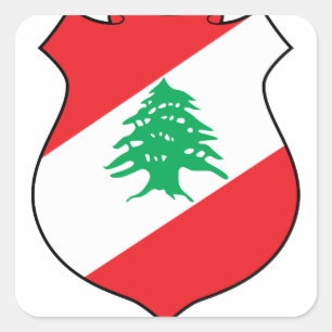 شعار لبنان Lebanese Emblem - Coat of arms Lebanon Square Sticker