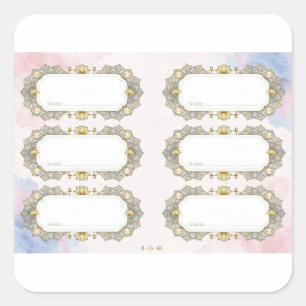 ملصقات لوتس ذهبية فاخرة - Golden Lotus Ankh Mandal Square Sticker