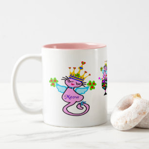 ♥ټ☘Irish Swanky Queen-Cat Fabulous Classic Two-Tone Coffee Mug