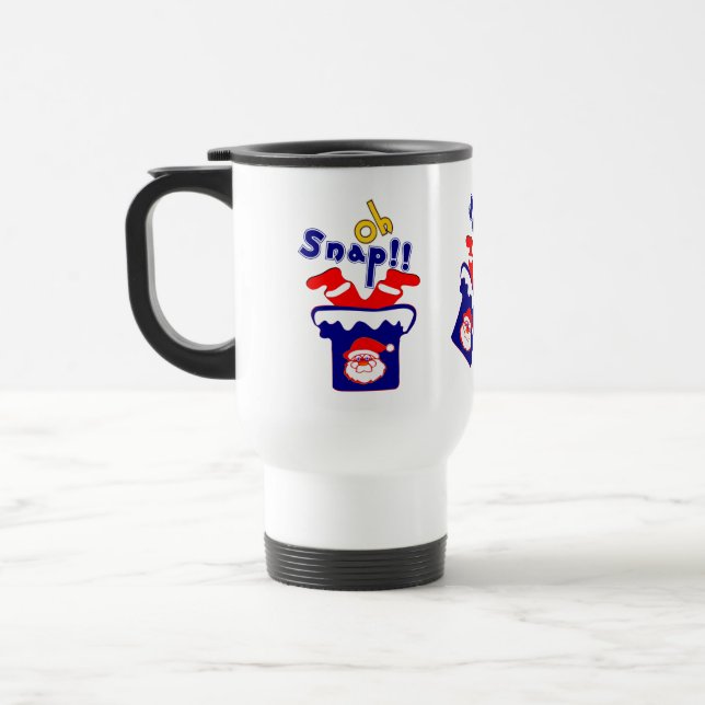 🎅ټOh! Sanp, Clumsy Santa Stuck in a Chimney Fab Travel Mug (Left)