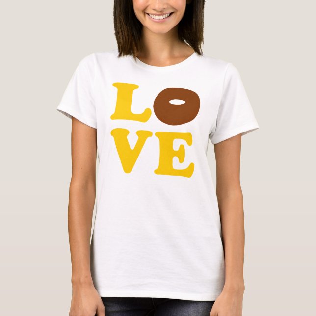 ღ♥ټLove Doughnut Women's Chic Crew-neck T-Shirtټ♥ღ T-Shirt (Front)
