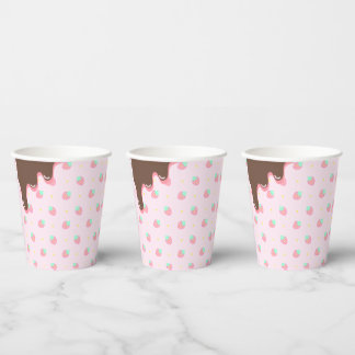 いちごチョコ柄のかわいい♡ PAPER CUPS