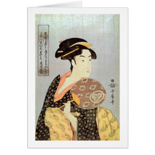 うちわを持つ女, 歌麿 Woman with The Round Fan, Utamaro