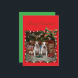 かわいいジャックラッセルテリアの子犬たちとクリスマス♡ HOLIDAY CARD<br><div class="desc">かわいいジャックラッセルテリアの子犬たちとクリスマス♡  シーズンカード
子犬のクリスマス おもちゃ クリスマスチェック　リボン
プレゼント　キラキラ　わんちゃん　happy holidays　Merry Christmas</div>