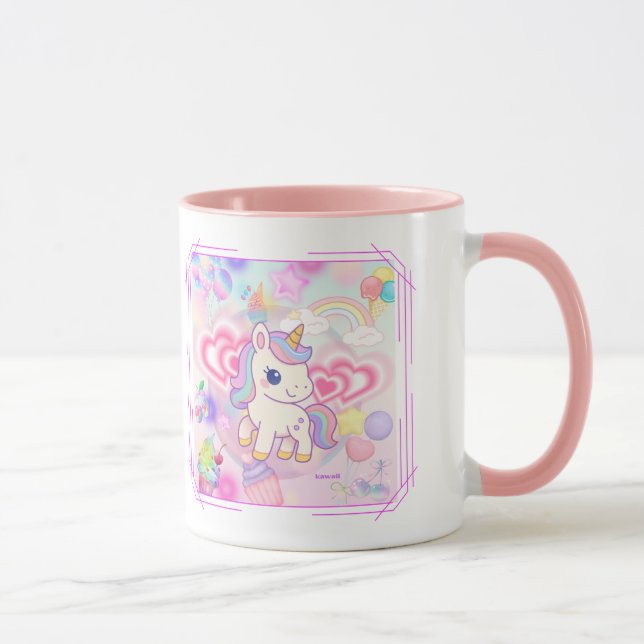 かわいいピンクのゆるふわユニコーン♡ MUG (Right)