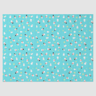 かわいいブルーのクリスマス スノーマン 子ども♡ TISSUE PAPER