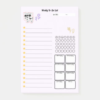 かわいい手書き犬「けせらせら犬」週間todoリスト☆ post-it notes