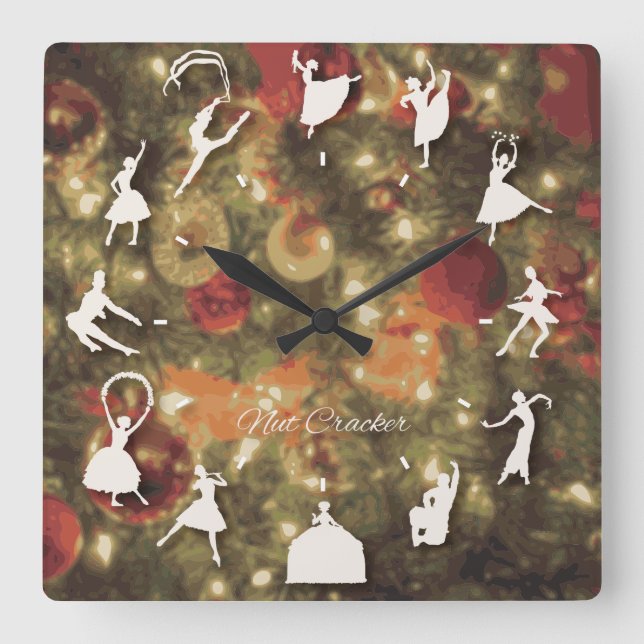 く る み り 割 人 形 壁 SQUARE WALL CLOCK (Front)