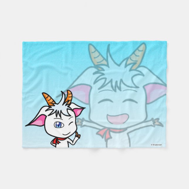こかげのやぎ フリースブランケット FLEECE BLANKET (Front (Horizontal))