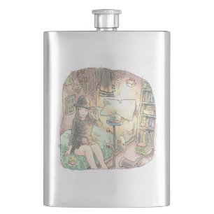 さなくしじ 薄暗い寝室のベッドに HIP FLASK