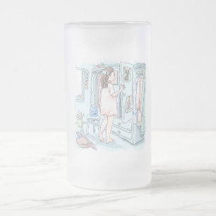 さにしにじ 水色のお部屋でクロー FROSTED GLASS BEER MUG