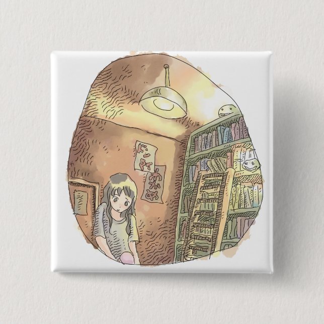 さやにいじ 15 CM SQUARE BADGE (Front)