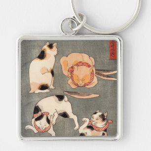 たとえ尽の内（上）, 国芳 Japanese Cats(1), Kuniyoshi, Ukiyo-e Key Ring