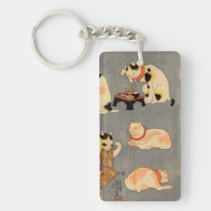 たとえ尽の内（中）, 国芳 Japanese Cats(2), Kuniyoshi, Ukiyo-e Key Ring