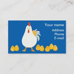【にわとりとひよこ(水彩)】 A chicken and chicks (Watercolor) Business Card