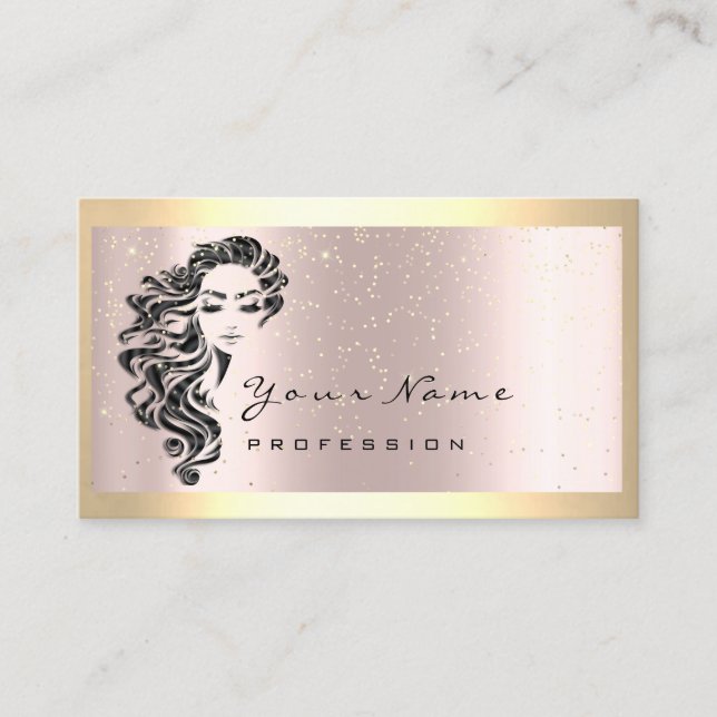まつげエクステンション化粧アーティストヘアゴールド紙吹雪 BUSINESS CARD (Front)