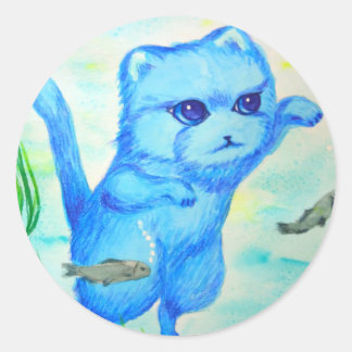 みずうみのネコ CLASSIC ROUND STICKER