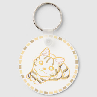 やさしい黄色とトラねこのまどろみ KEY RING