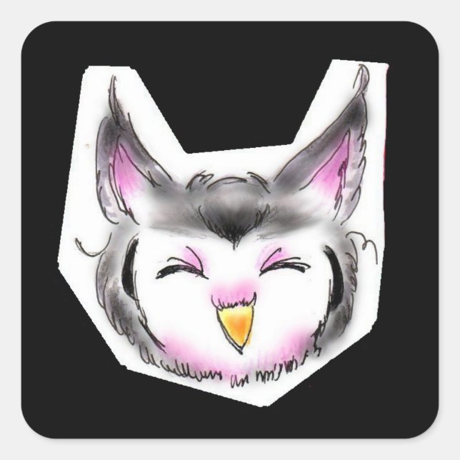 アフリカオオコノハズクちゃん SQUARE STICKER (Front)