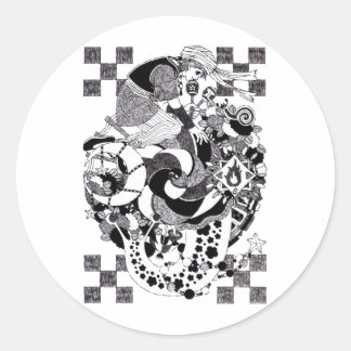 カタツムリの夕べ(An evening of snails) Classic Round Sticker