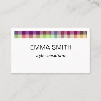 カラフルでキュートでポップな色合いのギンガムチェックの名刺 BUSINESS CARD