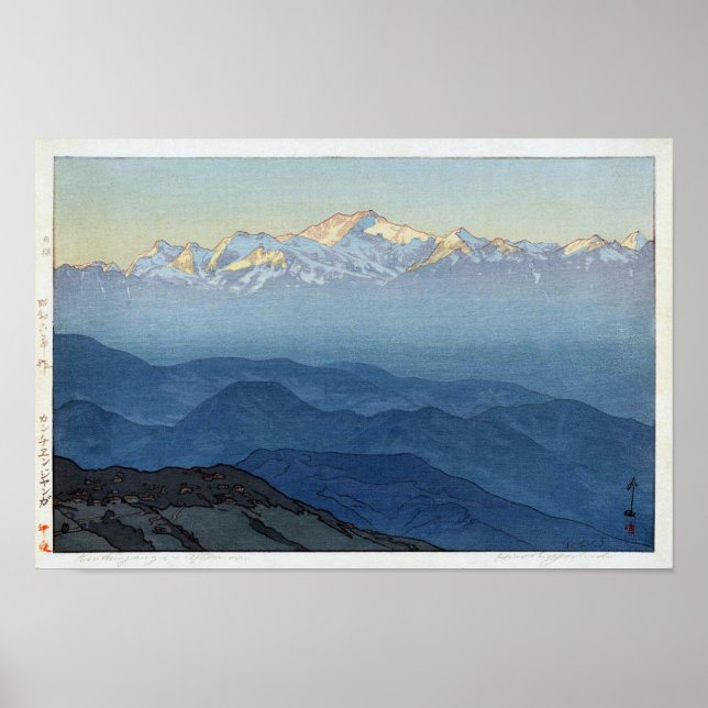 カンチェンジュンガ, Kangchenjunga, Yoshida, Woodcut Poster (Front)