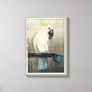 キバタン・オウム, Sulphur-crested cockatoo, Yoshida Canvas Print
