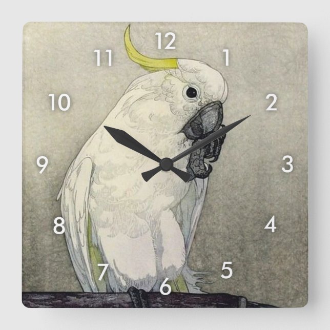 キバタン・オウム, Sulphur-crested cockatoo, Yoshida Square Wall Clock (Front)