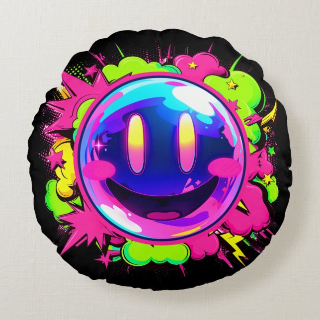 クッション｜VACHABORG グッズ「 電光石火少女 Eccentric Flash Girl 」 Round Cushion (Front)