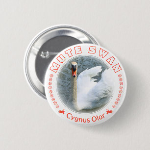 コブハクチョウ 6 CM ROUND BADGE