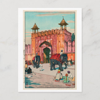 ジャイプールのアジュメール門, Ajmer Gate, Jaipur, Yoshida Postcard