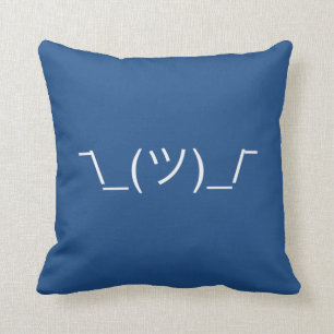 ¯\_(ツ)_/¯ Smugshrug Solid White Cushion