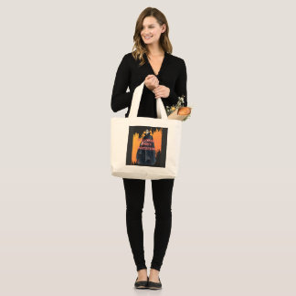 ドラキュラ伯爵のハロウィンパーティー招待 LARGE TOTE BAG