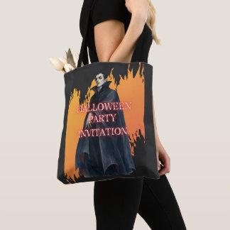ドラキュラ伯爵のハロウィンパーティー招待 TOTE BAG