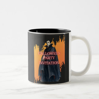 ドラキュラ伯爵のハロウィンパーティー招待 Two-Tone COFFEE MUG