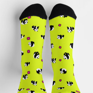 ネオンイエローのかわいいパンダ♡ SOCKS
