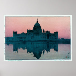 ビクトリア・メモリアル, Victoria Memorial, Yoshida, Woodcut Poster