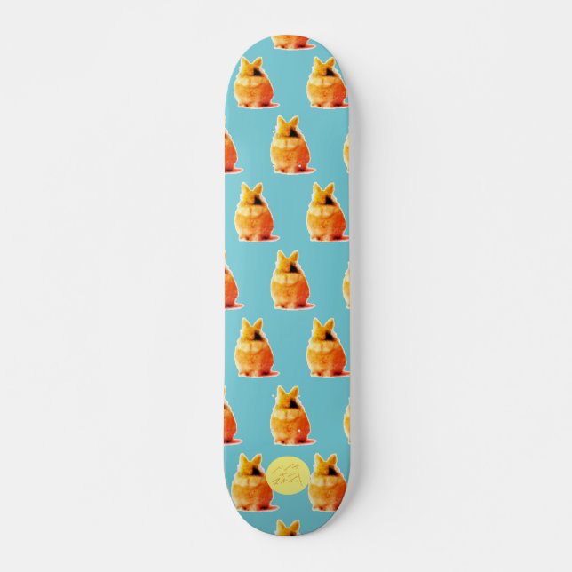 ベイブオンスケイト-colourful-シリーズ　うさぎ　スケートボード　デッキ skateboard (Front)