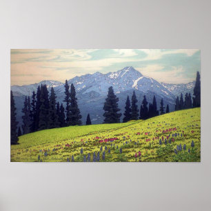 ホリー・クロス山, Mt. Holy Cross, Hiroshi Yoshida, Woodcut Poster