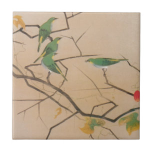 メジロ, 速水御舟, Japanese White-Eye, Gyoshū, Japan Art Tile