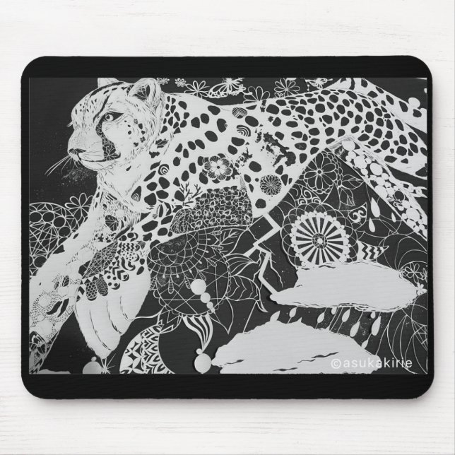 モノトーン/チーターのマウスパッド  MOUSE MAT (Front)