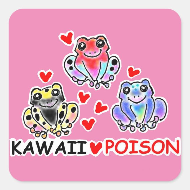 ヤドクガエルちゃん ラウンドシール SQUARE STICKER (Front)