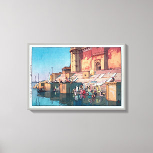 ヴァーラーナシー, Varanasi, Hiroshi Yoshida, Woodcut Canvas Print