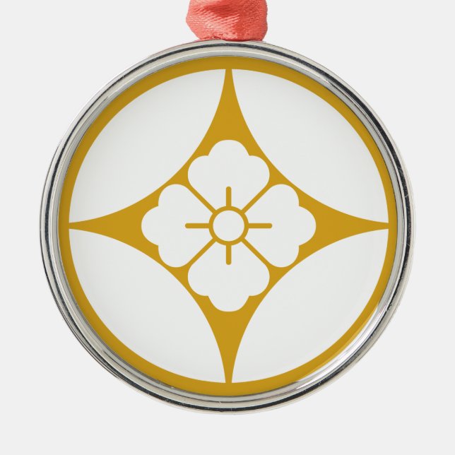 七宝に花角 METAL TREE DECORATION (Front)