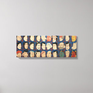 三十のお面, 国芳 30 Masks, Kuniyoshi, Ukiyo-e Canvas Print
