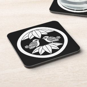 中輪に十枚笹に対い雀 COASTER