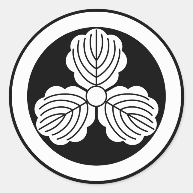 丸に三つ柏 CLASSIC ROUND STICKER (Front)