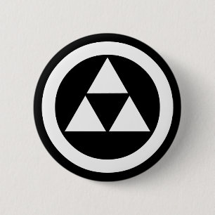 丸に三つ鱗 6 CM ROUND BADGE