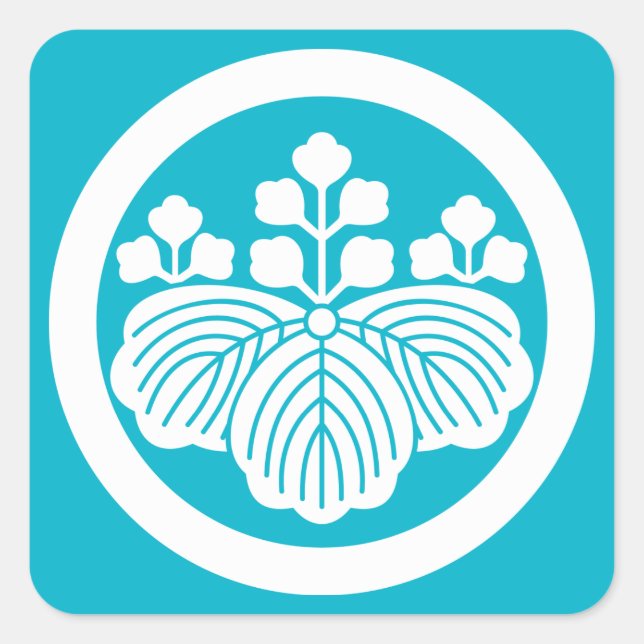 丸に五三桐 SQUARE STICKER (Front)