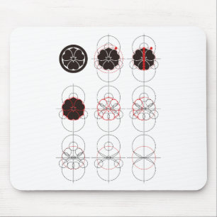 丸に剣酢漿草作図 MOUSE MAT